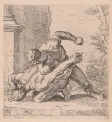 The Medici Wrestlers, Side View, Turned to Left [Plate 36]