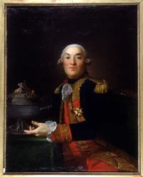 Portrait of Georges Peville the Pelley. Privateer, naval officer, admiral, minister of the navy. Painting by François - Valentin Gazard. Old Granville Museum