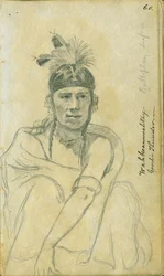 Portrait of Good Thunder in the Costume of a Ball-Player, 1851