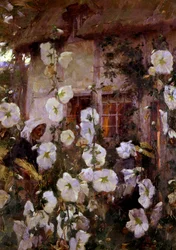 End of Day, Women in a Garden at Dusk