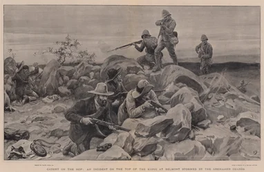 Caught on the Hop, an Incident on the Top of the Kopje at Belmont stormed by the Grenadier Guards