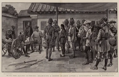 With the Allies in Peking, Examining a Boxer Leader After a Successful Punitive Expedition