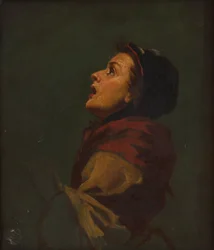 Study of a Woman Looking Skyward
