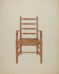 Chair, Pine with Rush Seat, c.1939