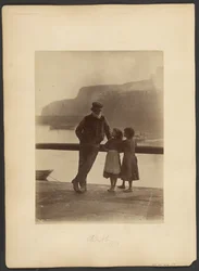[Old Man and Two Girls]