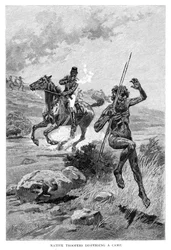 Native Troopers Dispersing a Camp, Australia