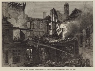 Ruins of the Scottish Corporation Hall, Crane-Court, Fleet-Street, After the Fire
