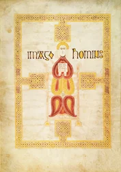 Symbol of Matthew, `Imago Hominus, Lindisfarne, from the Echternach Gospel Book