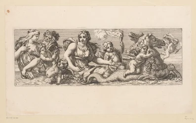 Saint Catherine with Nereids, Satyrs, and Fantastic Animals in the Water