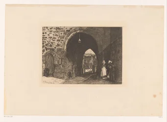 View of the Porte de St. Malo in Dinan (Ten Etchings, Drawn and Engraved by F. Bonvin, Painter)