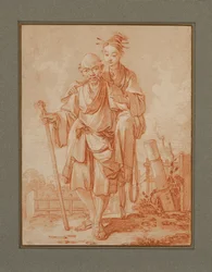 Chinese couple in a landscape