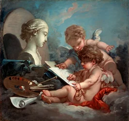 Cupids, Allegory of Painting, 1760s