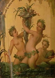 Sirens Holding a Cornucopia (detail)