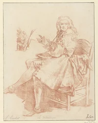 Study for Alceste (Design for the Illustration of Le Misanthrope from the 1734 Edition of Molière