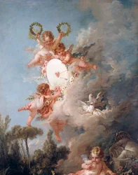 The Angel, Detail of Love Target. Painting by François Boucher
