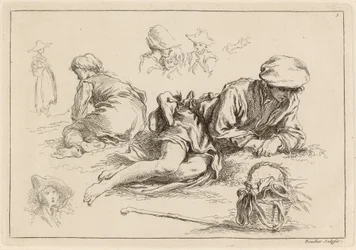 Figure Studies including Reclining Boy