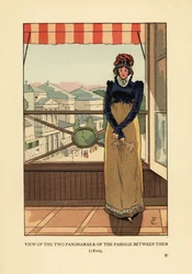 Woman at Window Overlooking the Panoramas and the Passage des Panoramas, on Boulevard Montmartre, Paris