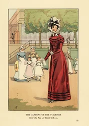 Woman strolling in the Gardens of the Tuileries, near the rue de Rivoli