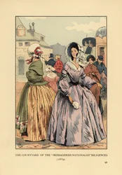 Women waiting for stage coaches in Paris