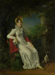 Carolina Ferdinanda Louisa of Sicily (1798-1870). Wife of Charles Ferdinand, Duc de Berry, in the Park of Bagatelle in the Bois de Boulogne (near Paris)