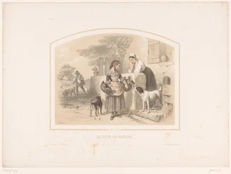Woman Going to Market with Baskets of Poultry (Le jour de marché)