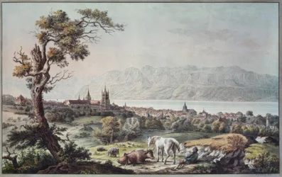 View of Lausanne from Beaulieu