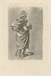 Traveler with Bag on Back