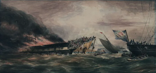 Burning of the Ocean Monarch, Emigrant Ship, 24 Aug 1848