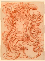 Drawing for a Rocaille Escutcheon