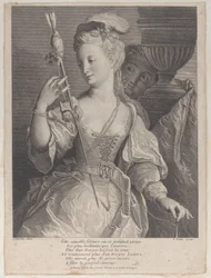 Young Woman Spinning Thread for an Arrow