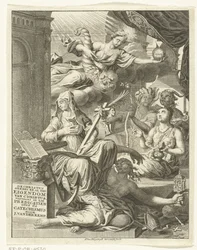 Allegory with Female Personifications of Truth and Virtues and Vices (Title Page for: Johannes van der Kemp, The Christian Entirely the Property of Christ in Life and Death, Shown in Fifty-Three Sermons)