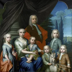 Willem Philip Kops with His Wife and Children