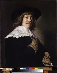 Portrait of a Young Man Holding a Glove