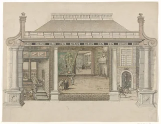 Collage with the Murder of William of Orange, Made from Various Prints