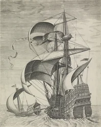 A Warship Accompanied by a Galley