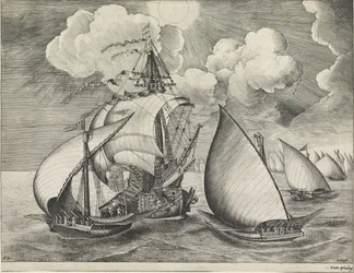 A Fleet of Armed Galleys Accompanied by a Warship (Sailing Ships)