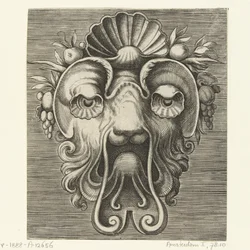 Mask with Shell-Shaped Eyes and a Shell Between Clusters of Fruit on the Forehead