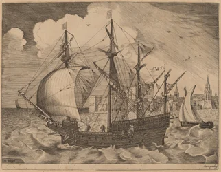 Armed Four-Master Putting Out to Sea