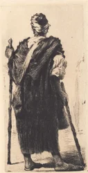 Arab Beggar Seen from Behind