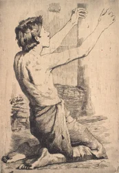 A Kneeling, Pleading Boy