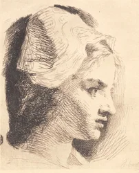 Sample Plate: Profile of a Young Woman with a Pointed Hat