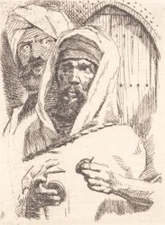 Two Orientals in Front of a Door