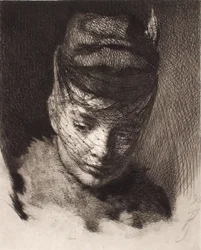 Young Girl with Cap and Veil