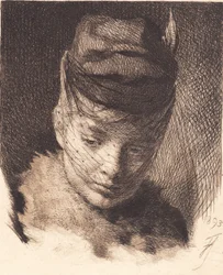 Young Girl with Cap and Veil