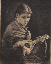 Young Girl with Mandolin