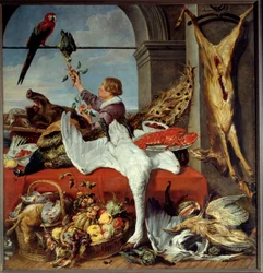 Interior of Offices Still Life of Game, Vegetables