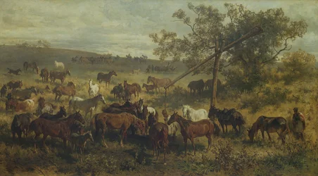 Horses at a Trough