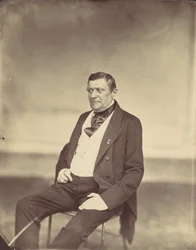 Seated Man in White Vest and Dark Coat, 1850s-60s