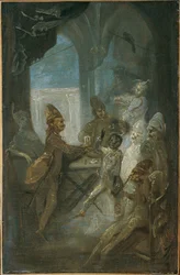 Theater Scene (Children Playing Soldiers?)