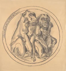 Design for the Relief in the Monkey House of the Schönbrunn Zoo